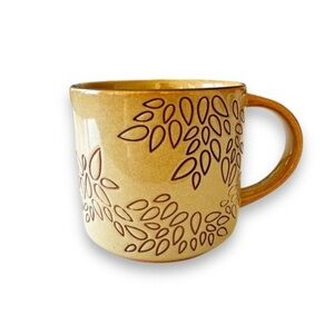 Starbucks Tan Botanical‎ Pottery Style Mug 2013 Fall Leaves Earth Tone Speckled